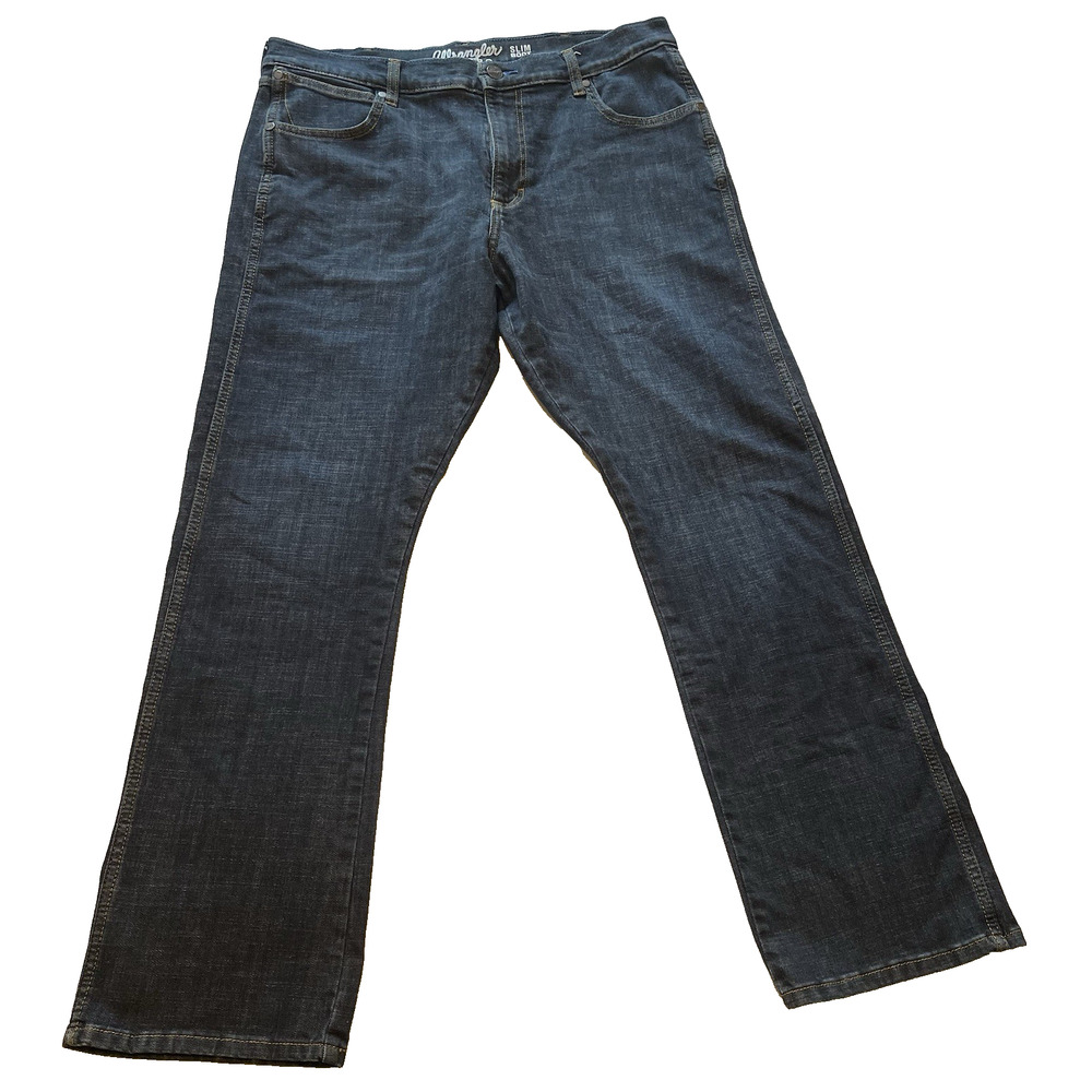 Wrangler Retro Slim Boot Jeans Mens 36x34 Blue Medium Wash Stretch Denim
